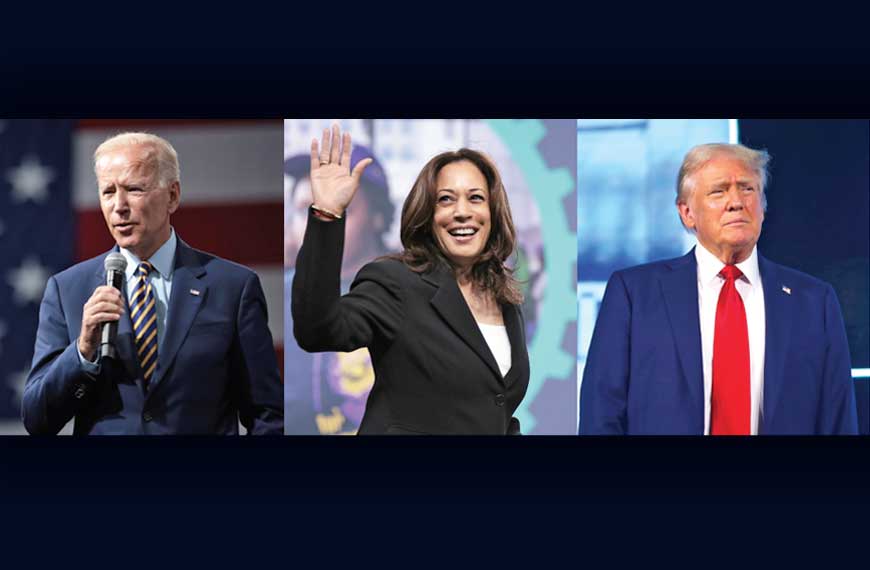 Photo credits: Gage Skidmore via Flickr (Biden, Trump) and Wikimedia Commons (Harris)